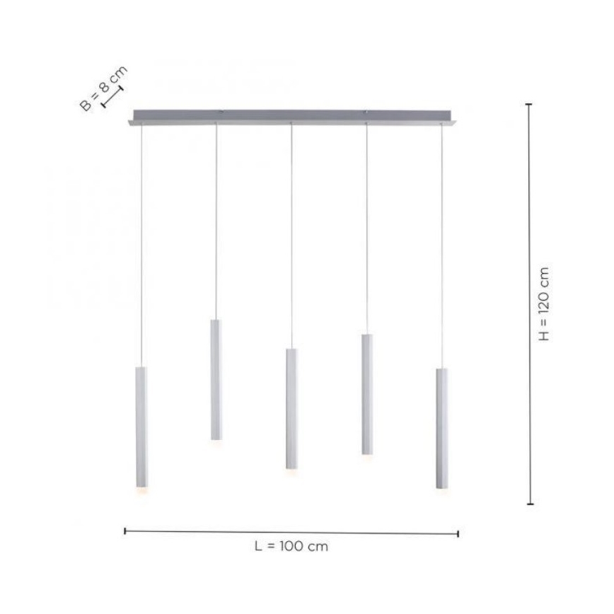 Leuchten Direkt 15205-95 - Підвісна LED люстра BRUNO 5xLED/4,8W/230V