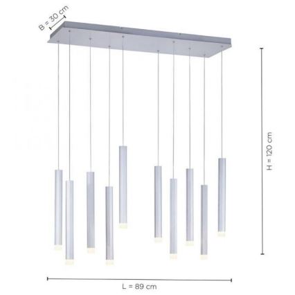 Leuchten Direkt 15206-95 - Светодиодная люстра на тросе BRUNO 10xLED/4,8W/230V