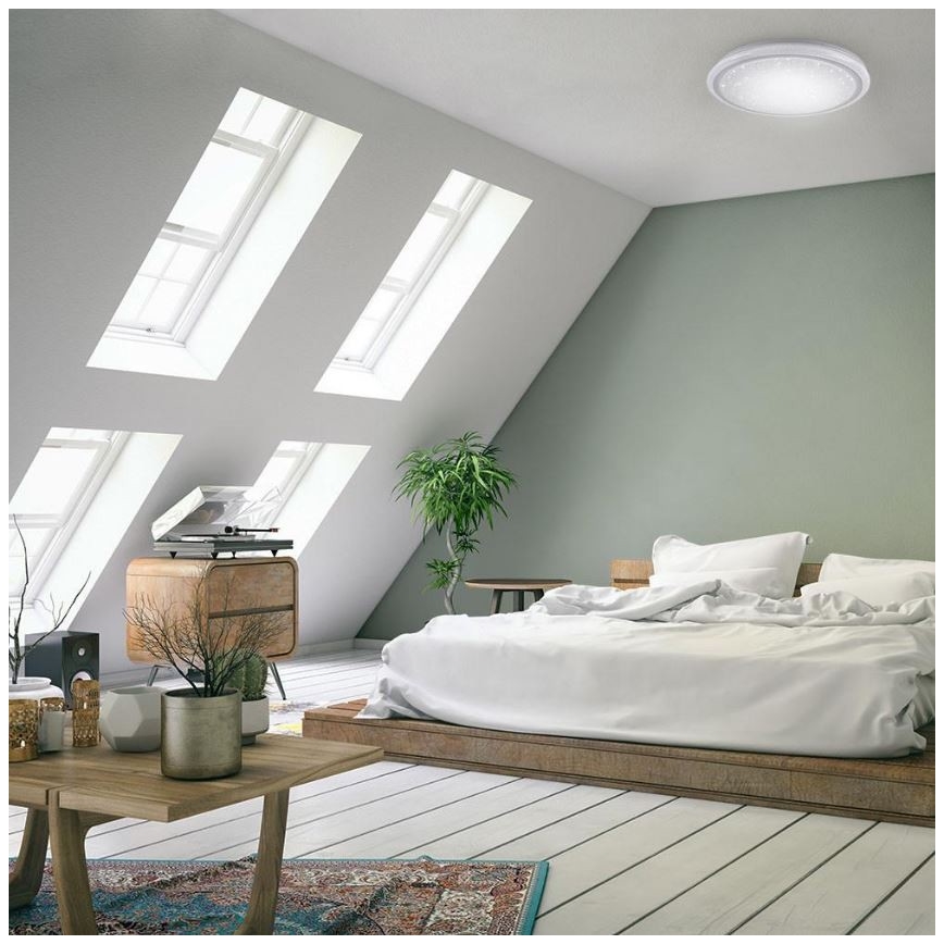Leuchten Direkt 15220-16 - Стельовий LED RGB світильник з регулюванням яскравості LUISA LED/28W/230V + дистанційне керування
