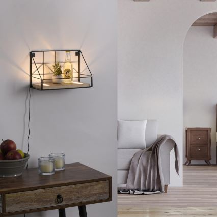 Leuchten Direkt 15276-18 - Полка со светодиодной подсветкой BOARD 2xLED/1,75W/230V 30 см эвкалипт