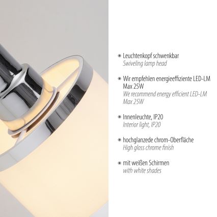 Leuchten Direkt 15371-17 - Настенный точечный светильник ACCOR 1xE14/25W/230V
