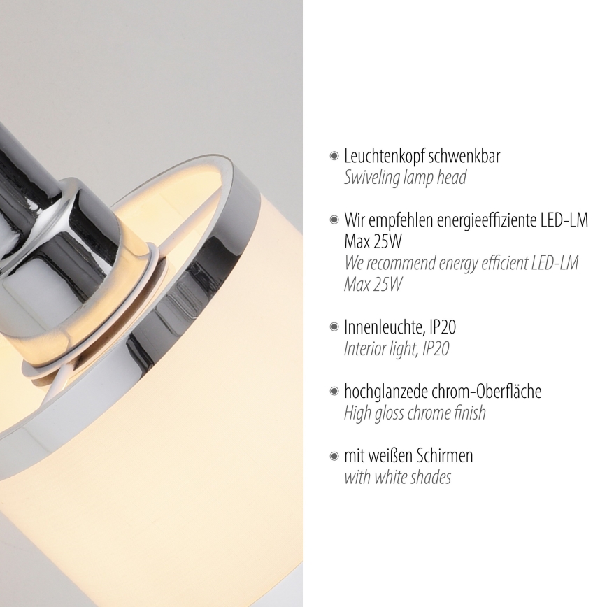Leuchten Direkt 15371-17 - Настенный точечный светильник ACCOR 1xE14/25W/230V