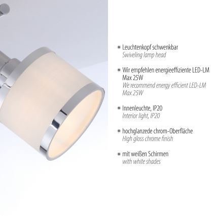 Leuchten Direkt 15372-17 - Точковий світильник ACCOR 2xE14/25W/230V