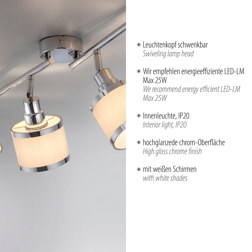 Leuchten Direkt 15374-17 - Точечный светильник ACCOR 4xE14/25W/230V