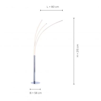 Leuchten Direkt 15383-55 - LED Торшер MAJA 3xLED/6W/230V блискучий хром