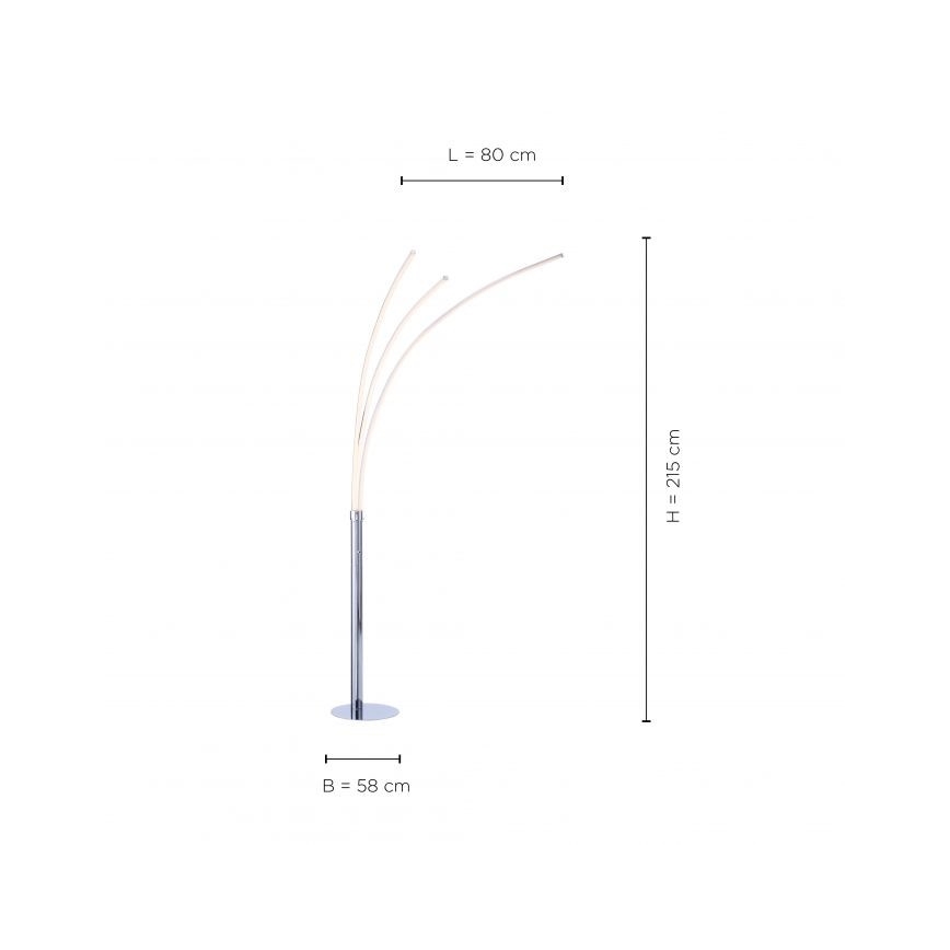 Leuchten Direkt 15383-55 - LED Торшер MAJA 3xLED/6W/230V блискучий хром