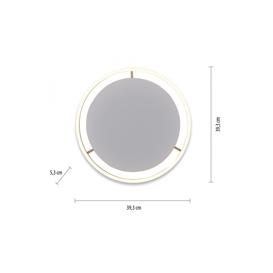 Leuchten Direkt 15391-60 - Стельовий LED світильник з регулюванням яскравості RITUS LED/20W/230V латунь