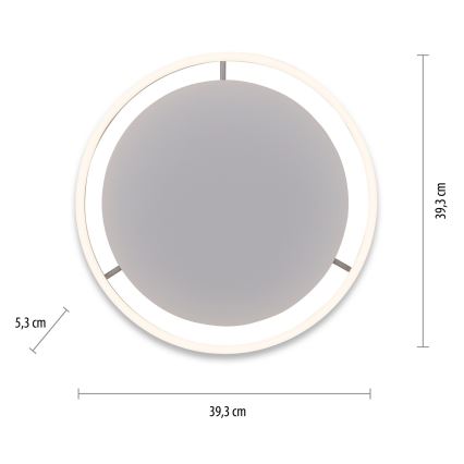 Leuchten Direkt 15391-95 - Світильник стельовий світлодіодний димований RITUS LED/20W/230V матовий хром