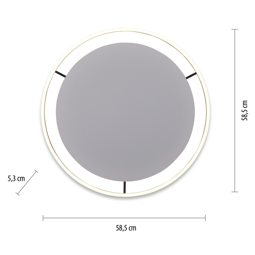 Leuchten Direkt 15392-13 - Стельовий LED світильник з регулюванням яскравості RITUS LED/30W/230V чорний