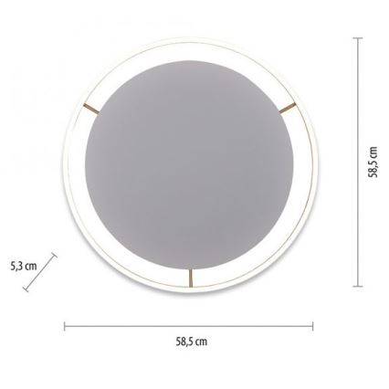 Leuchten Direkt 15392-60 - Стельовий LED світильник з регулюванням яскравості RITUS LED/30W/230V латунь