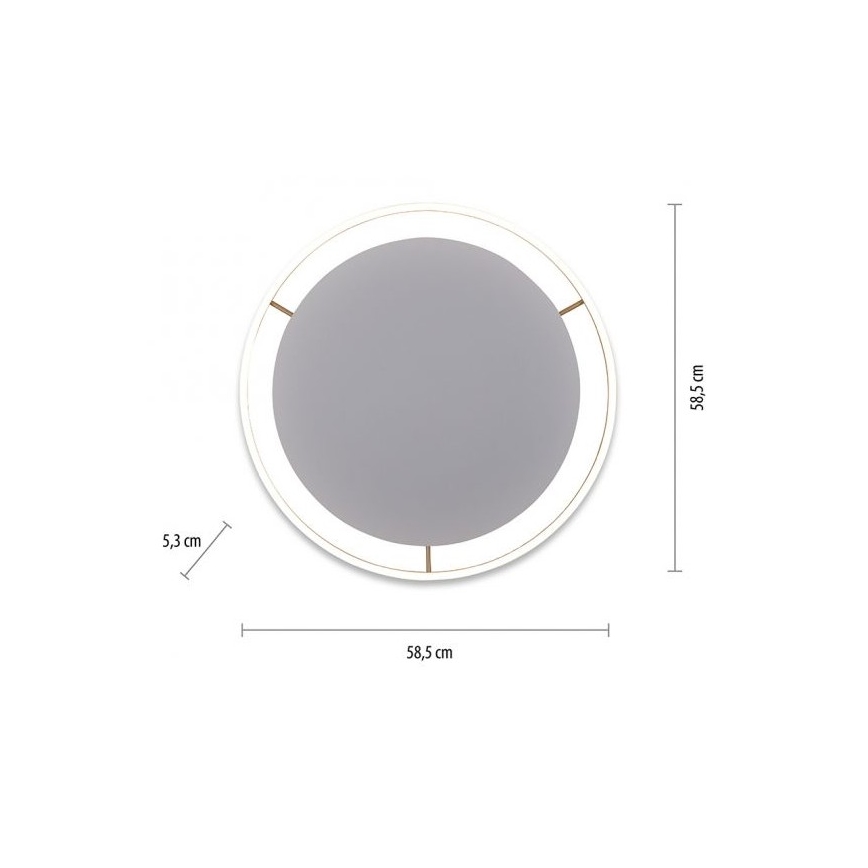 Leuchten Direkt 15392-60 - Стельовий LED світильник з регулюванням яскравості RITUS LED/30W/230V латунь