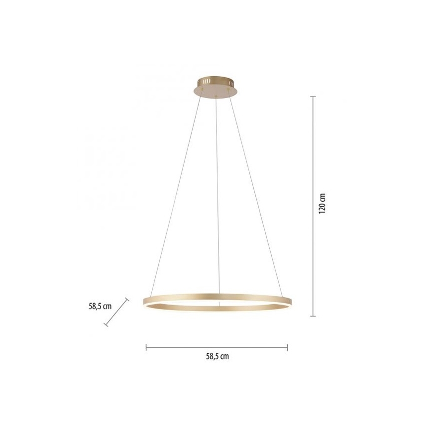 Leuchten Direkt 15394-60 - Підвісна LED люстра з регулюванням яскравості RITUS LED/30W/230V латунь