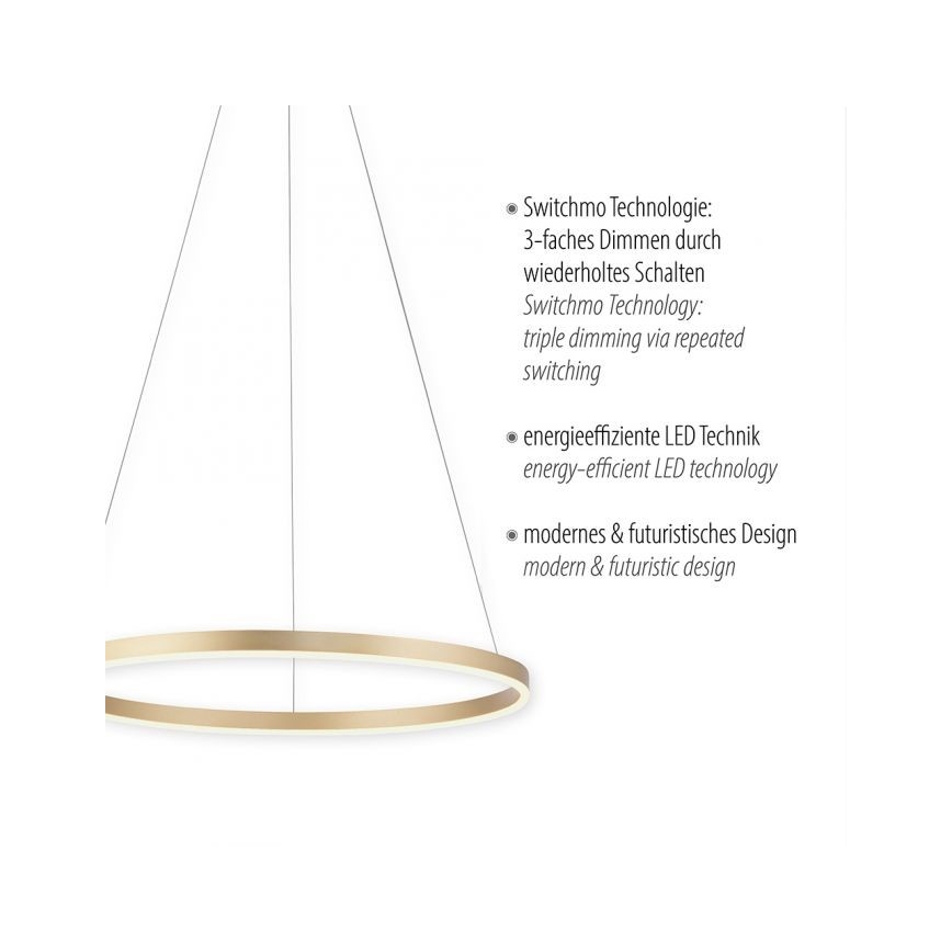 Leuchten Direkt 15394-60 - Светодиодная люстра с регулированием яркости RITUS LED/30W/230V латунь