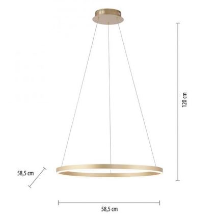 Leuchten Direkt 15394-60 - Светодиодная люстра с регулированием яркости RITUS LED/30W/230V латунь
