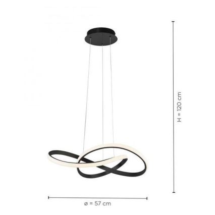 Leuchten Direkt 15402-18 - Светодиодная диммируемая люстра на тросе MARIA LED/25W/230V черная