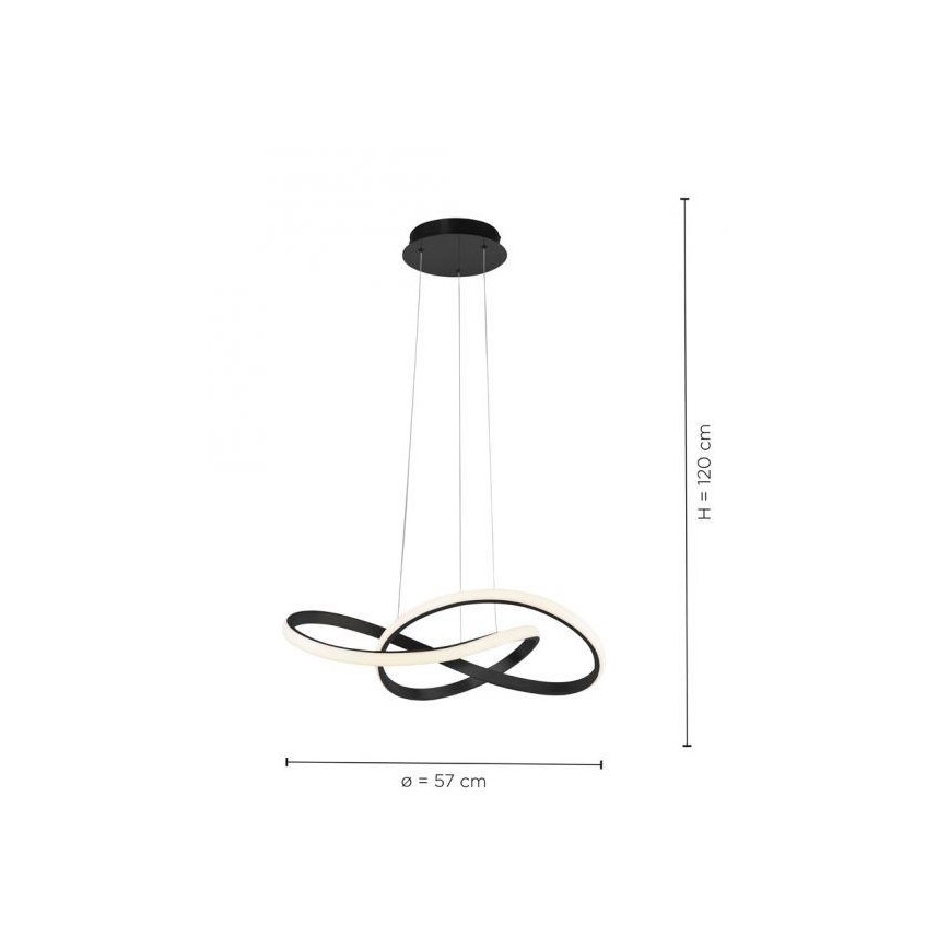 Leuchten Direkt 15402-18 - Светодиодная диммируемая люстра на тросе MARIA LED/25W/230V черная