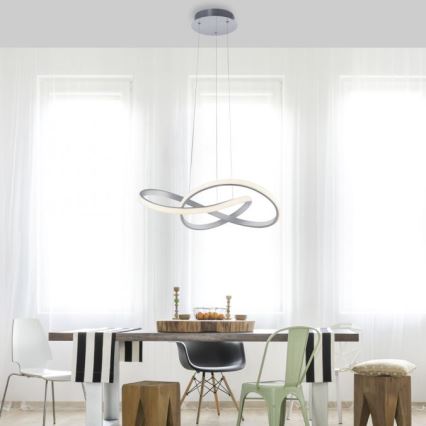 Leuchten Direkt 15402-95 - Светодиодная диммируемая люстра на тросе MARIA LED/25W/230V матовый хром