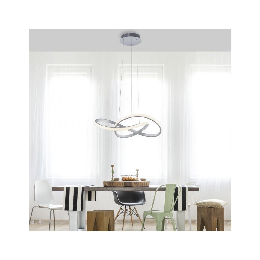 Leuchten Direkt 15402-95 - Светодиодная диммируемая люстра на тросе MARIA LED/25W/230V матовый хром