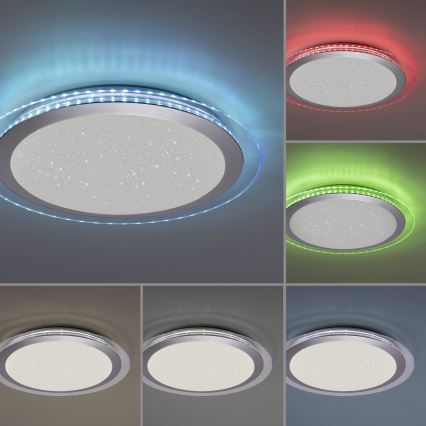 Leuchten Direkt 15411-21- Светодиодный потолочный RGB-светильник с регулированием яркости CYBA LED/26W/230V + дистанционное управление