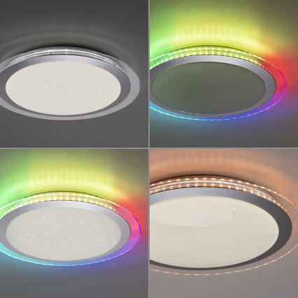 Leuchten Direkt 15411-21- Светодиодный потолочный RGB-светильник с регулированием яркости CYBA LED/26W/230V + дистанционное управление