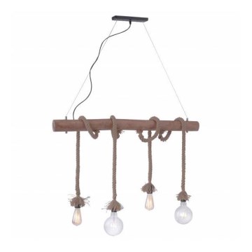 Leuchten Direkt 15483-18 - Люстра на тросе ROPE 4xE27/60W/230V