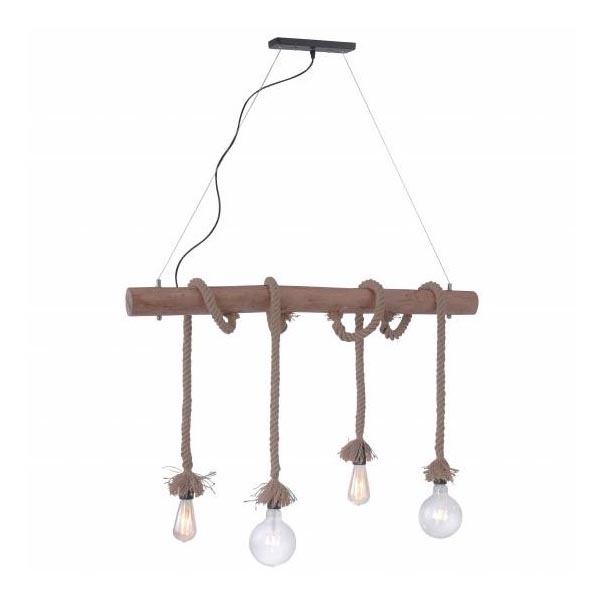 Leuchten Direkt 15483-18 - Люстра на тросе ROPE 4xE27/60W/230V