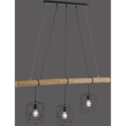 Leuchten Direkt 15503-18 - Підвісна люстра EDGAR 3xE27/60W/230V евкаліпт