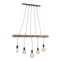 Leuchten Direkt 15515-18 - Подвесная люстра DAMIAN 5xE27/60W/230V эвкалипт