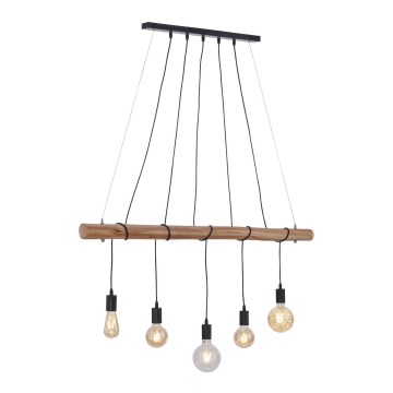 Leuchten Direkt 15515-18 - Подвесная люстра DAMIAN 5xE27/60W/230V эвкалипт