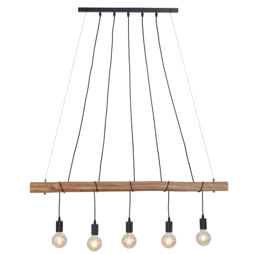 Leuchten Direkt 15515-18 - Подвесная люстра DAMIAN 5xE27/60W/230V эвкалипт