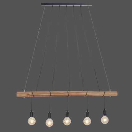 Leuchten Direkt 15515-18 - Подвесная люстра DAMIAN 5xE27/60W/230V эвкалипт