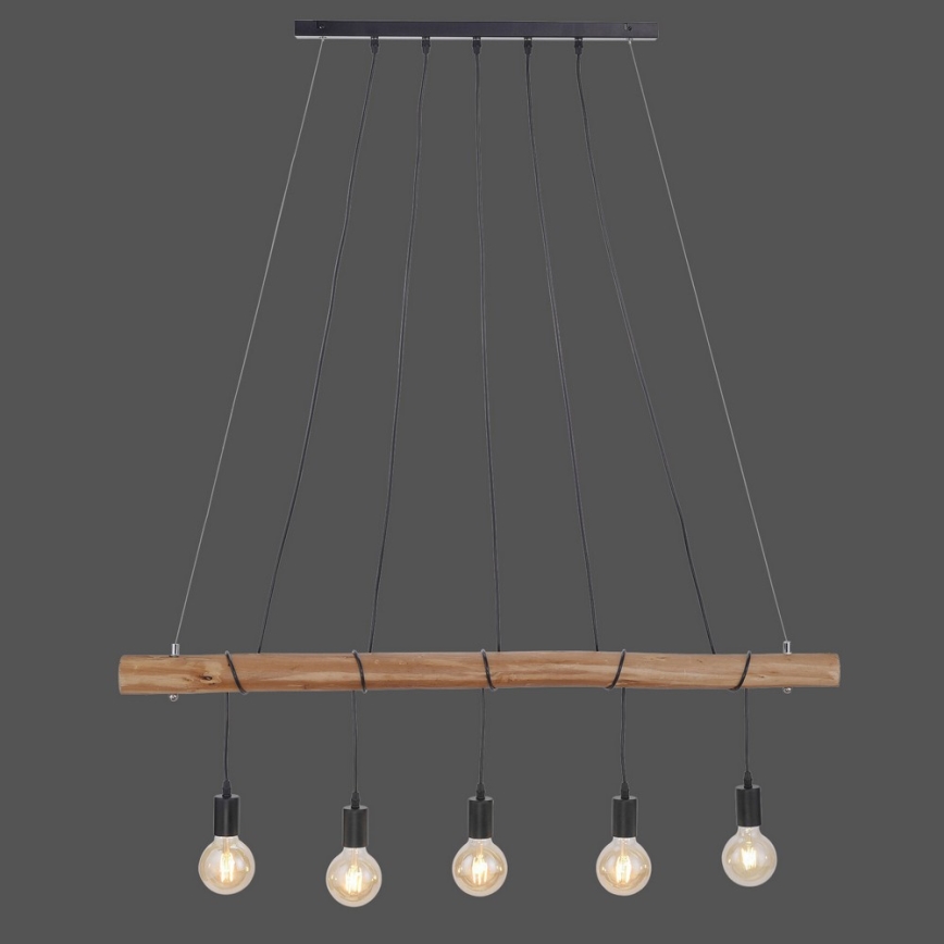Leuchten Direkt 15515-18 - Подвесная люстра DAMIAN 5xE27/60W/230V эвкалипт