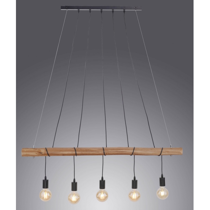 Leuchten Direkt 15515-18 - Подвесная люстра DAMIAN 5xE27/60W/230V эвкалипт