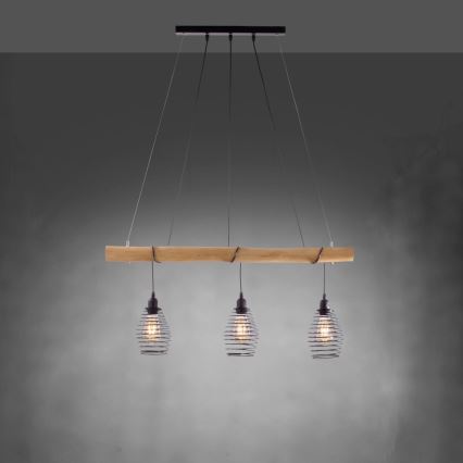 Leuchten Direkt 15526-79 - Подвесная люстра SPRING 3xE27/40W/230V эвкалипт