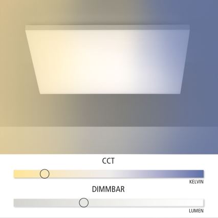 Leuchten Direkt 15552-16 - Стельовий LED світильник з регулюванням яскравості CANVAS LED/40W/230V + дистанційне керування