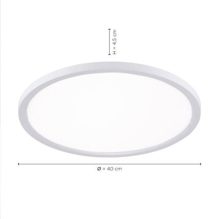 Leuchten Direkt 15571-16 - Светодиодный диммируемый потолочный светильник FLAT LED/23,5W/230V 2700-5000K + пульт ДУ