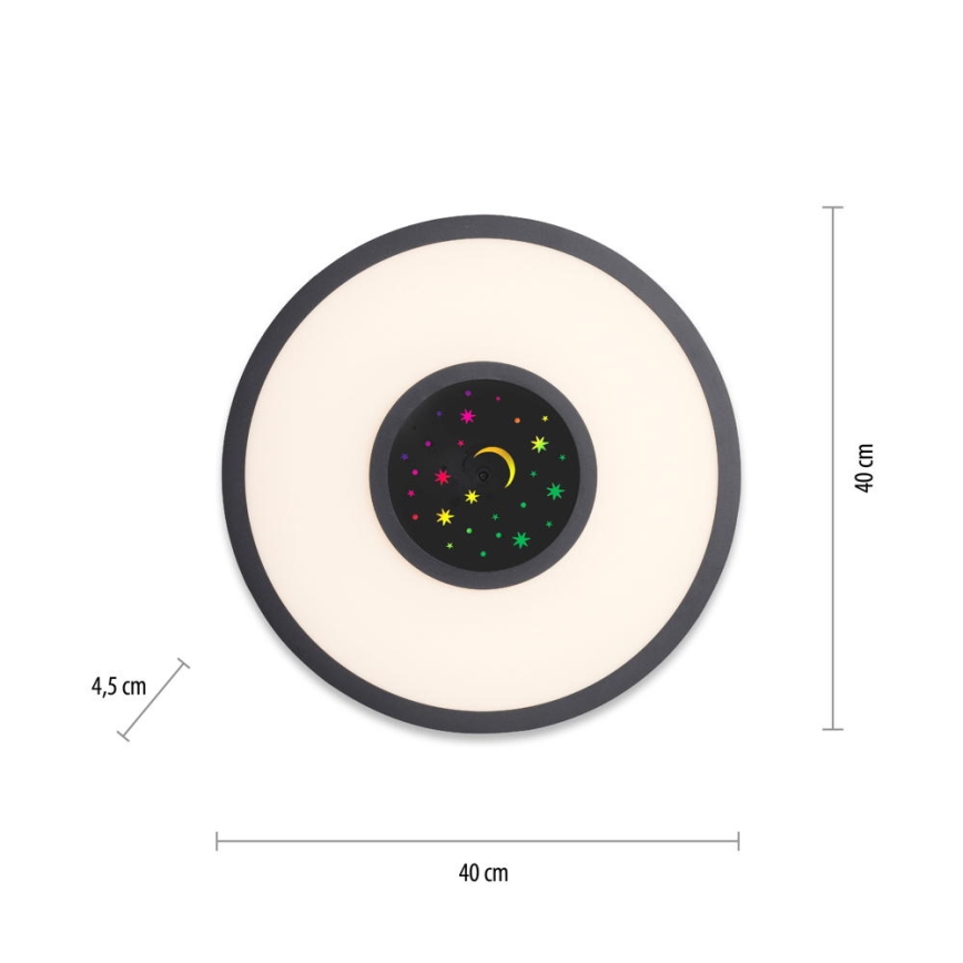 Leuchten Direkt 15572-18 - Стельовий LED RGBW світильник з регулюванням яскравості ASTRO LED/17,5W/230V 2700-5000K + дистанційне керування