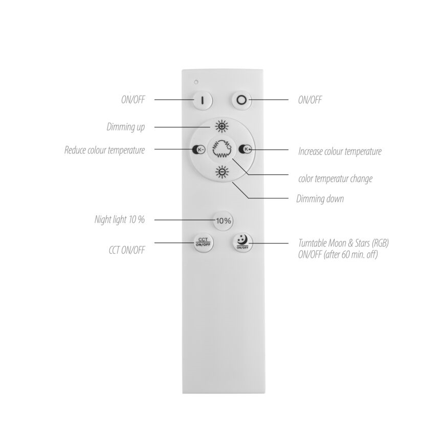 Leuchten Direkt 15572-18 - Стельовий LED RGBW світильник з регулюванням яскравості ASTRO LED/17,5W/230V 2700-5000K + дистанційне керування