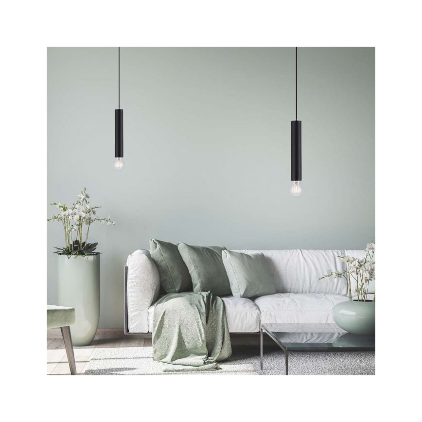 Leuchten Direkt 15617-18 - Подвесная люстра BRUNA 1xE27/60W/230V черная
