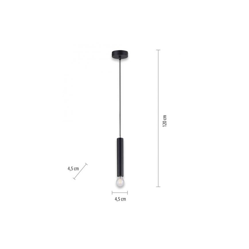 Leuchten Direkt 15617-18 - Подвесная люстра BRUNA 1xE27/60W/230V черная