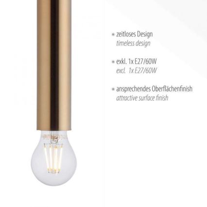 Leuchten Direkt 15617-60 - Підвісна люстра BRUNA 1xE27/60W/230V латунь