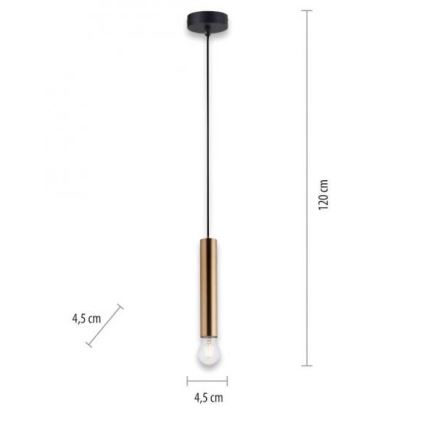 Leuchten Direkt 15617-60 - Підвісна люстра BRUNA 1xE27/60W/230V латунь