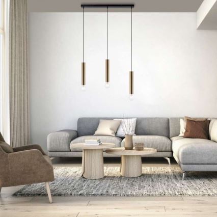 Leuchten Direkt 15618-60 - Подвесная люстра BRUNA 3xE27/60W/230V латунь