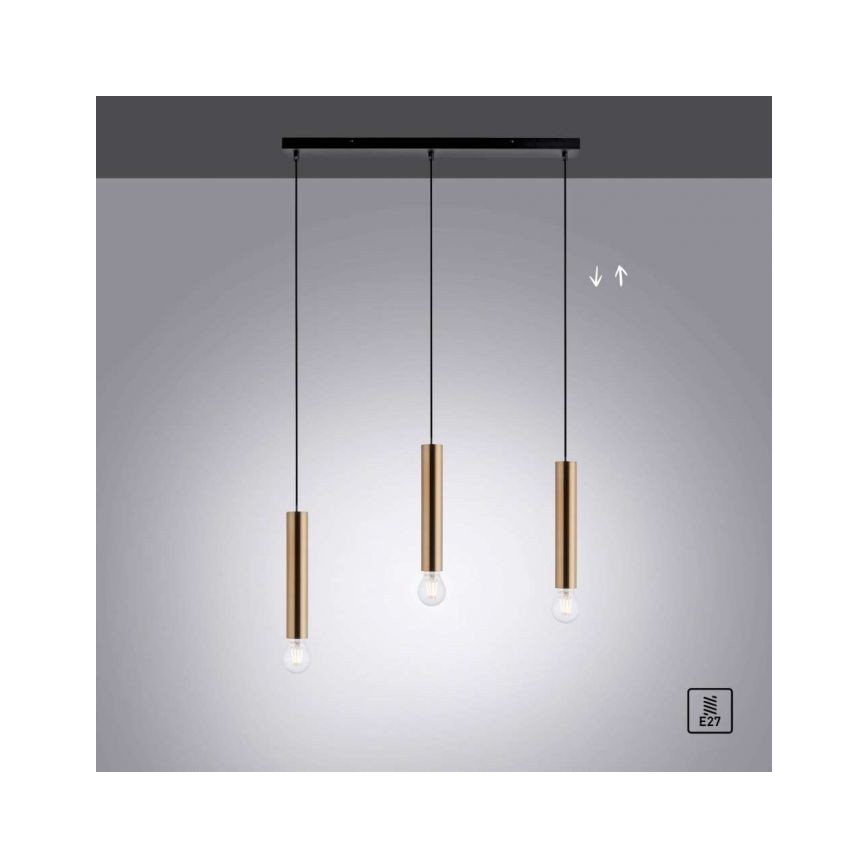 Leuchten Direkt 15618-60 - Подвесная люстра BRUNA 3xE27/60W/230V латунь