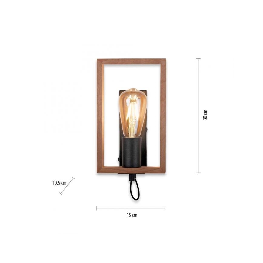 Leuchten Direkt 15654-18 - Настенный светильник FRANKY 1xE27/60W/230V акация
