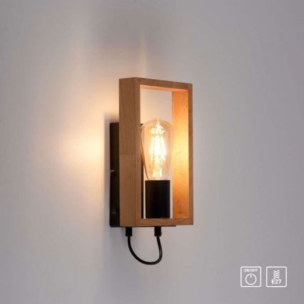 Leuchten Direkt 15654-18 - Настінний світильник FRANKY 1xE27/60W/230V акація