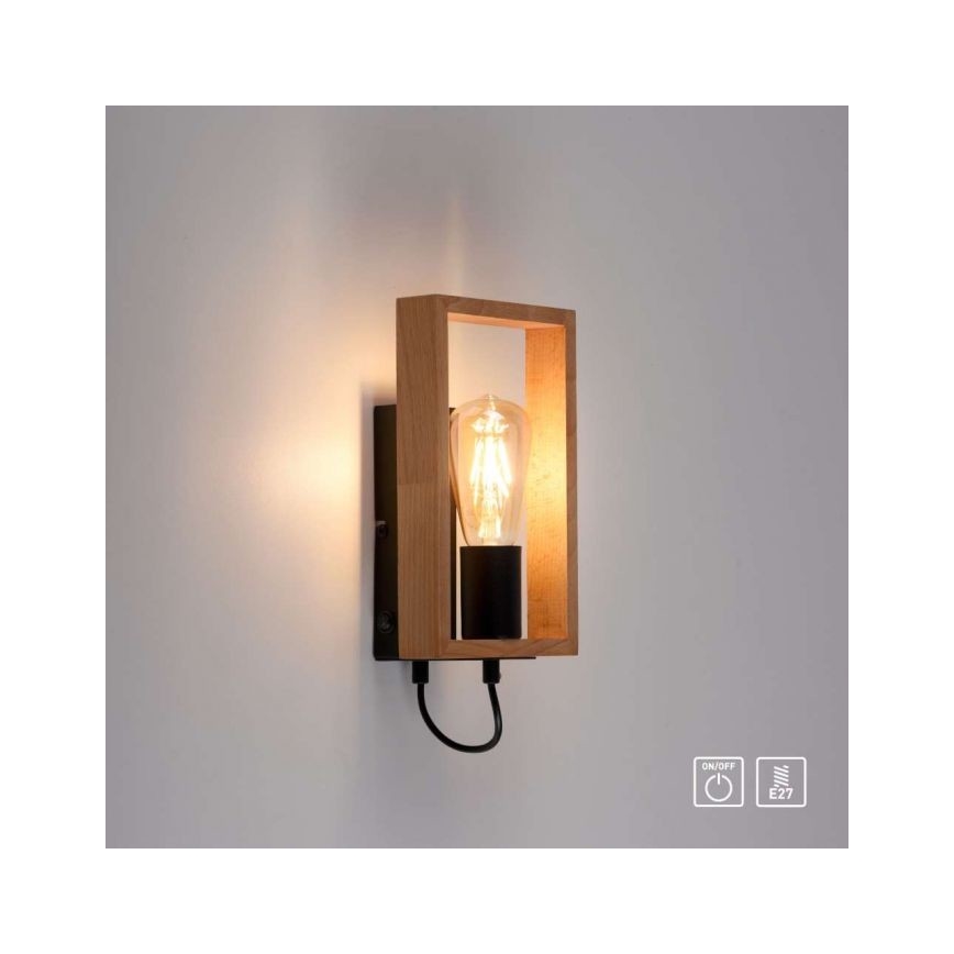 Leuchten Direkt 15654-18 - Настінний світильник FRANKY 1xE27/60W/230V акація