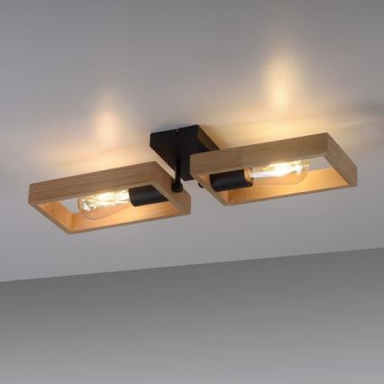 Leuchten Direkt 15657-18 - Припотолочная люстра FRANKY 2xE27/60W/230V акация
