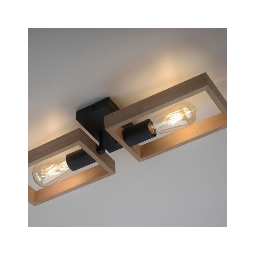 Leuchten Direkt 15657-18 - Пристельова люстра FRANKY 2xE27/60W/230V акація