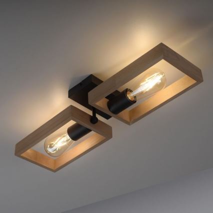 Leuchten Direkt 15657-18 - Пристельова люстра FRANKY 2xE27/60W/230V акація